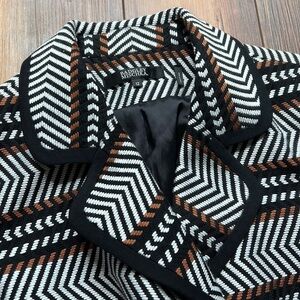 Badgley Mischka black white and copper vintage boxy blazer size 12.